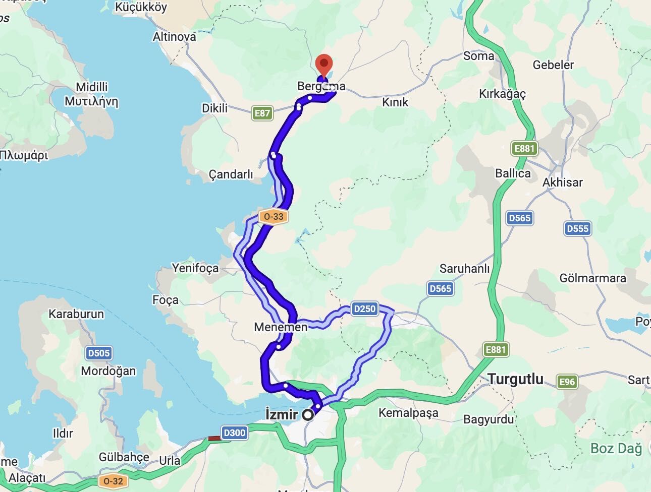 Izmir Bergama Harita