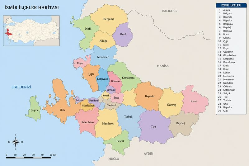 Izmir Ilceleri Haritasi