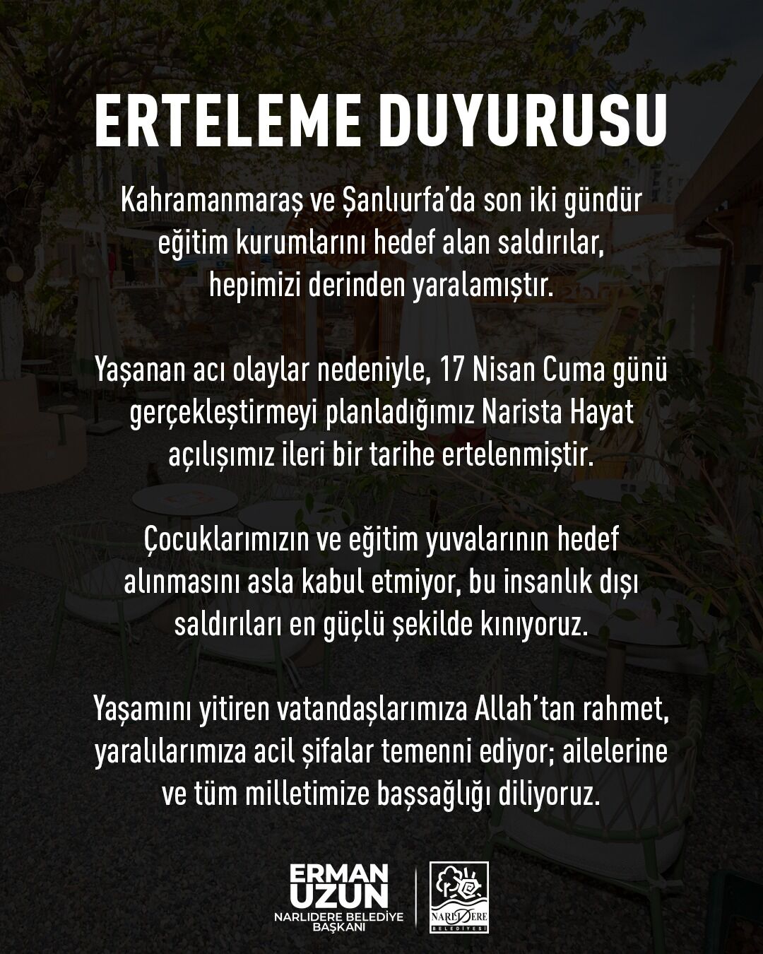 "Eğitim yuvalarına saldırı kabul edilemez"