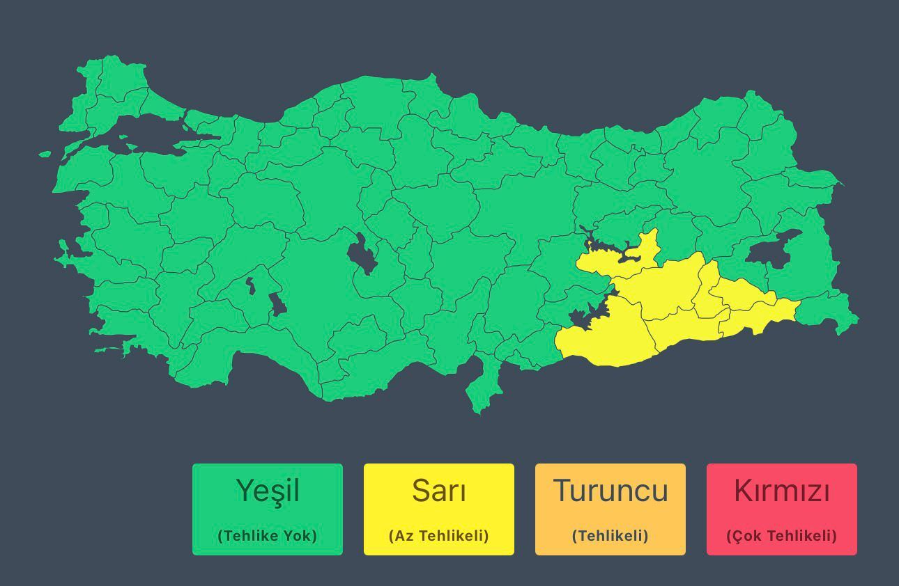 Sarı Kod Verilen Iller
