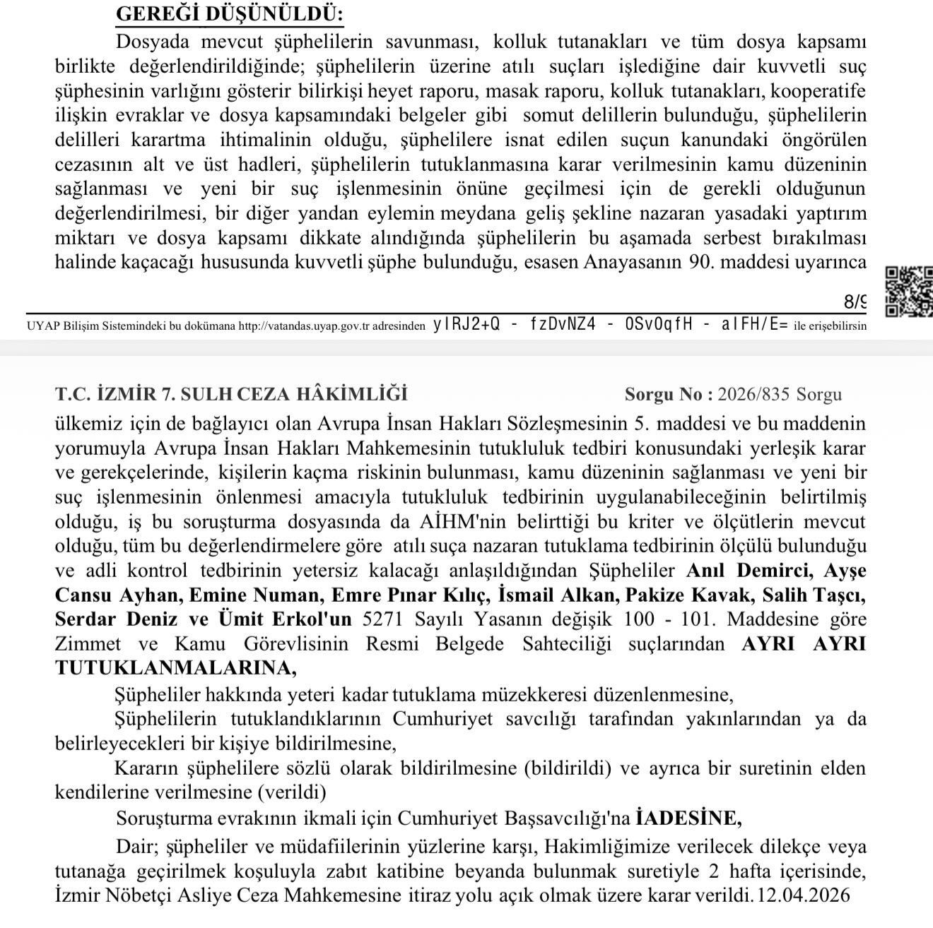 Ümit Erkol Karar