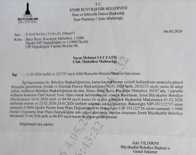 Büyükşehir Belediyesi'nden ret kararı