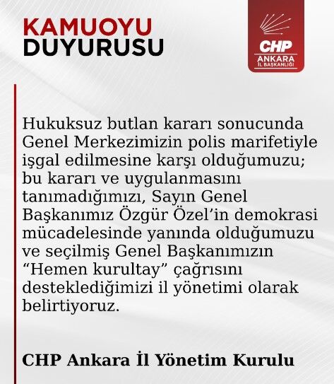 CHP Ankara duyuru
