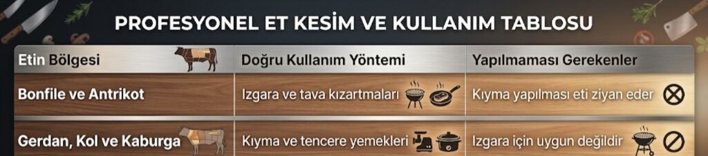 Antrikot ve bonfile kıyma yapılmamalı