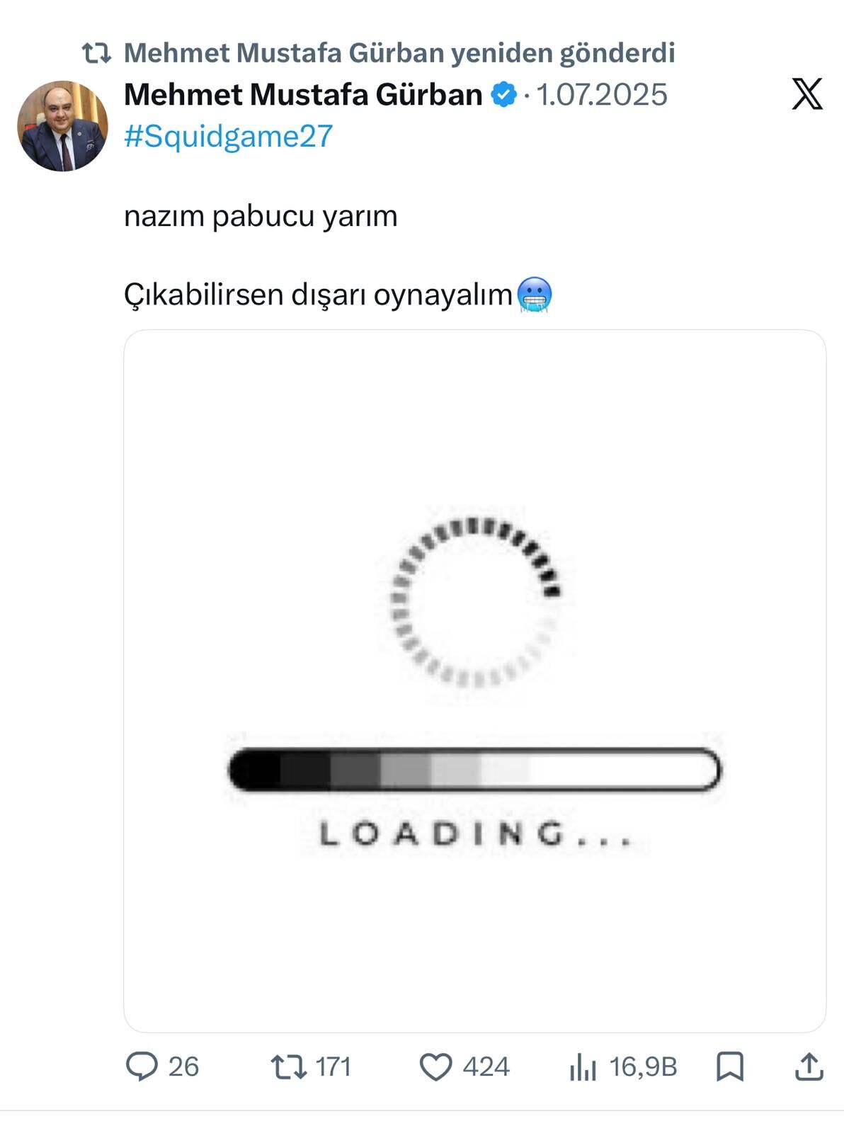 Mehmet Mustafa Gürban'ın mesajı
