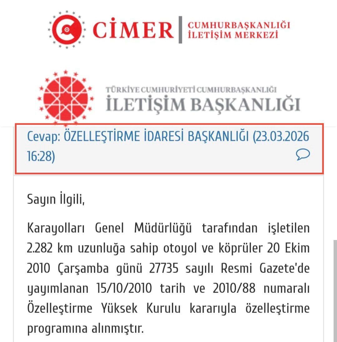 İzmir Çevreyolu Özelleştirilecek Iddiası (2)