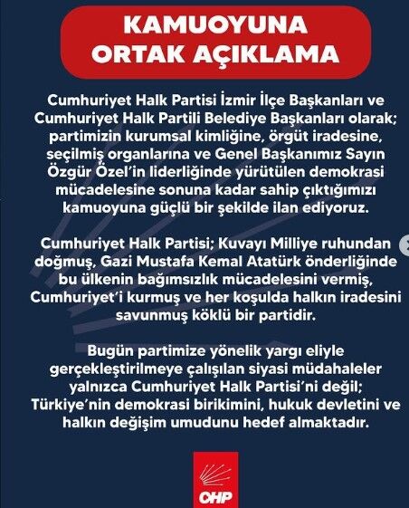 Belediye başkanlarından ortak açıklama