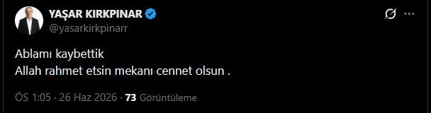 Teşkilattan başsağlığı mesajları geliyor