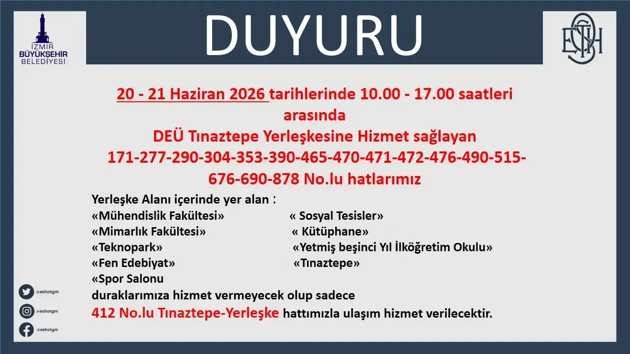 Izmir De Universite Sinavina Girecekler Dikkat Eshot Ulasim Planini Acikladi 2