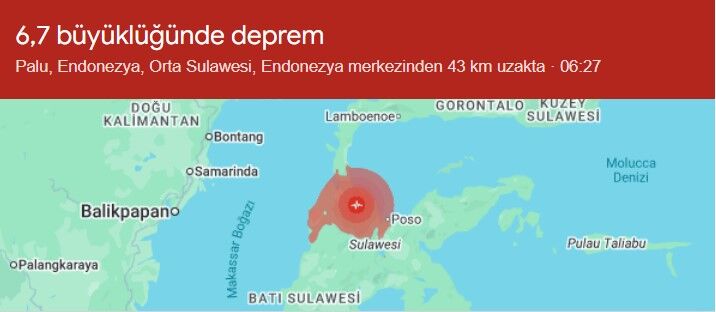 Endonezya'da deprem