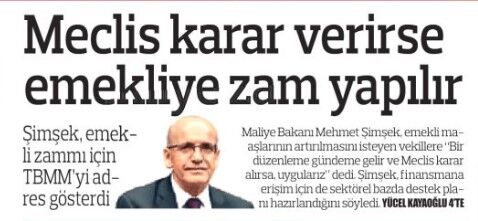 şimşek yalanlama