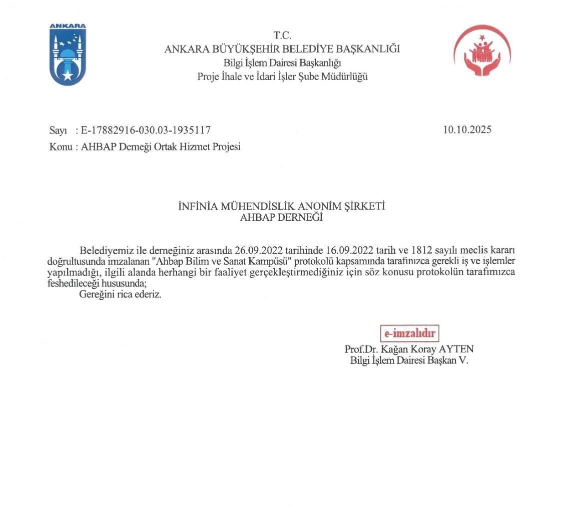 ABB projeyi iptal etti