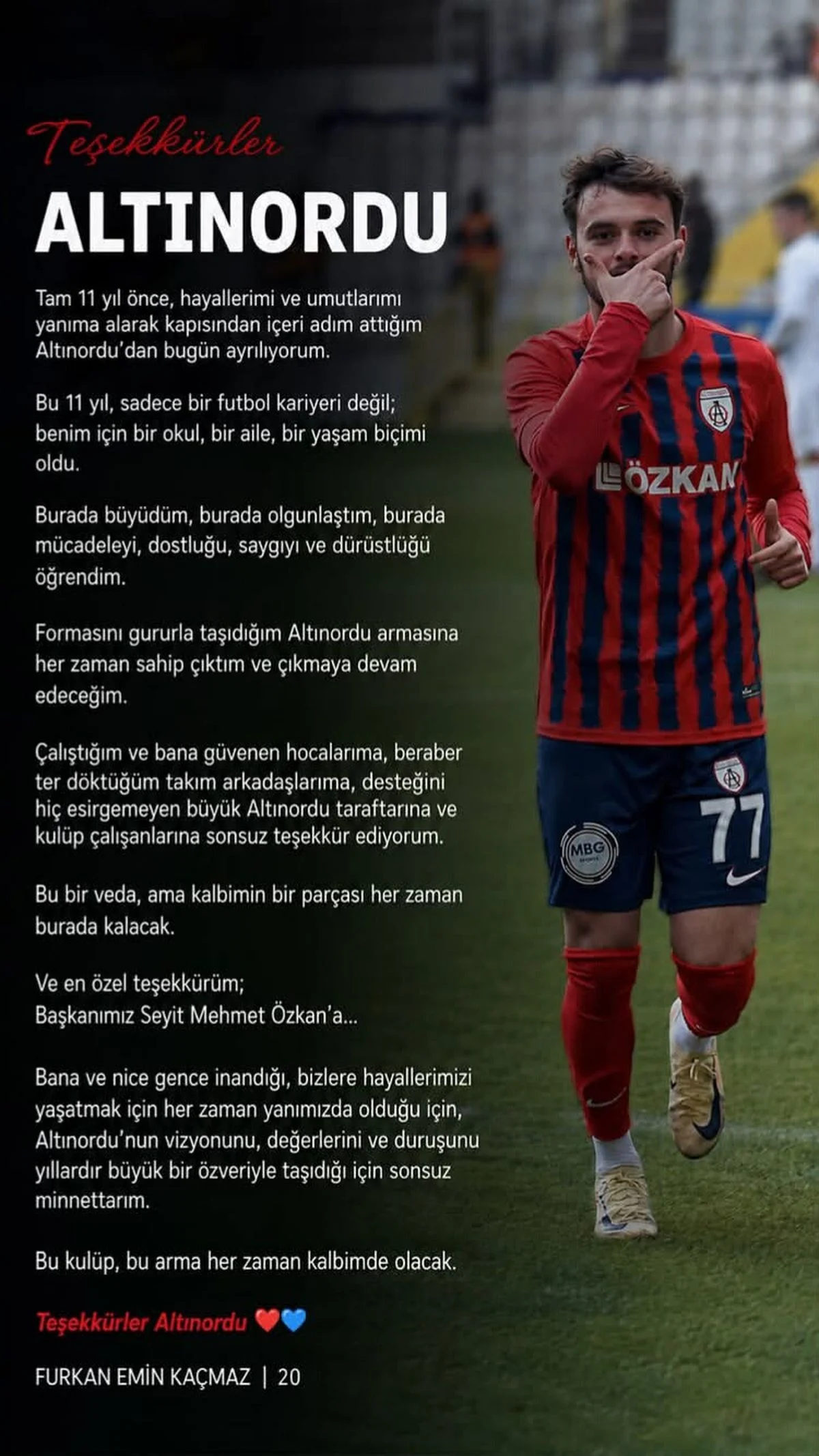 Altınordu'da Çifte Veda