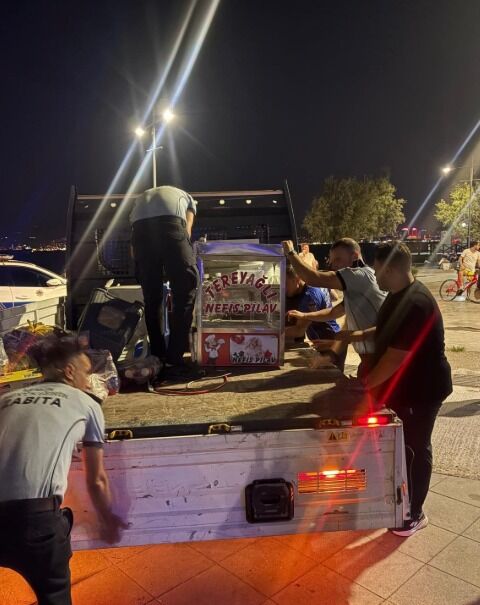 Polis ve zabıta sahaya indi