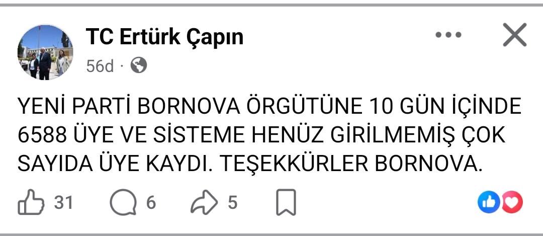 Çapın'dan bugün sosyal medya paylaşımı