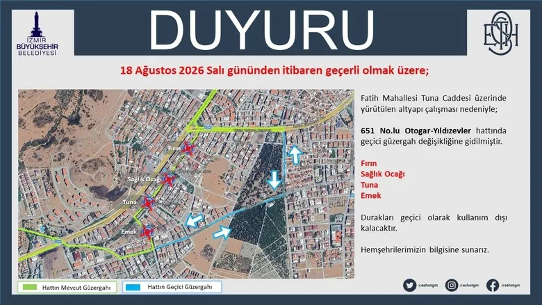 Eshot Durak Değişikliği