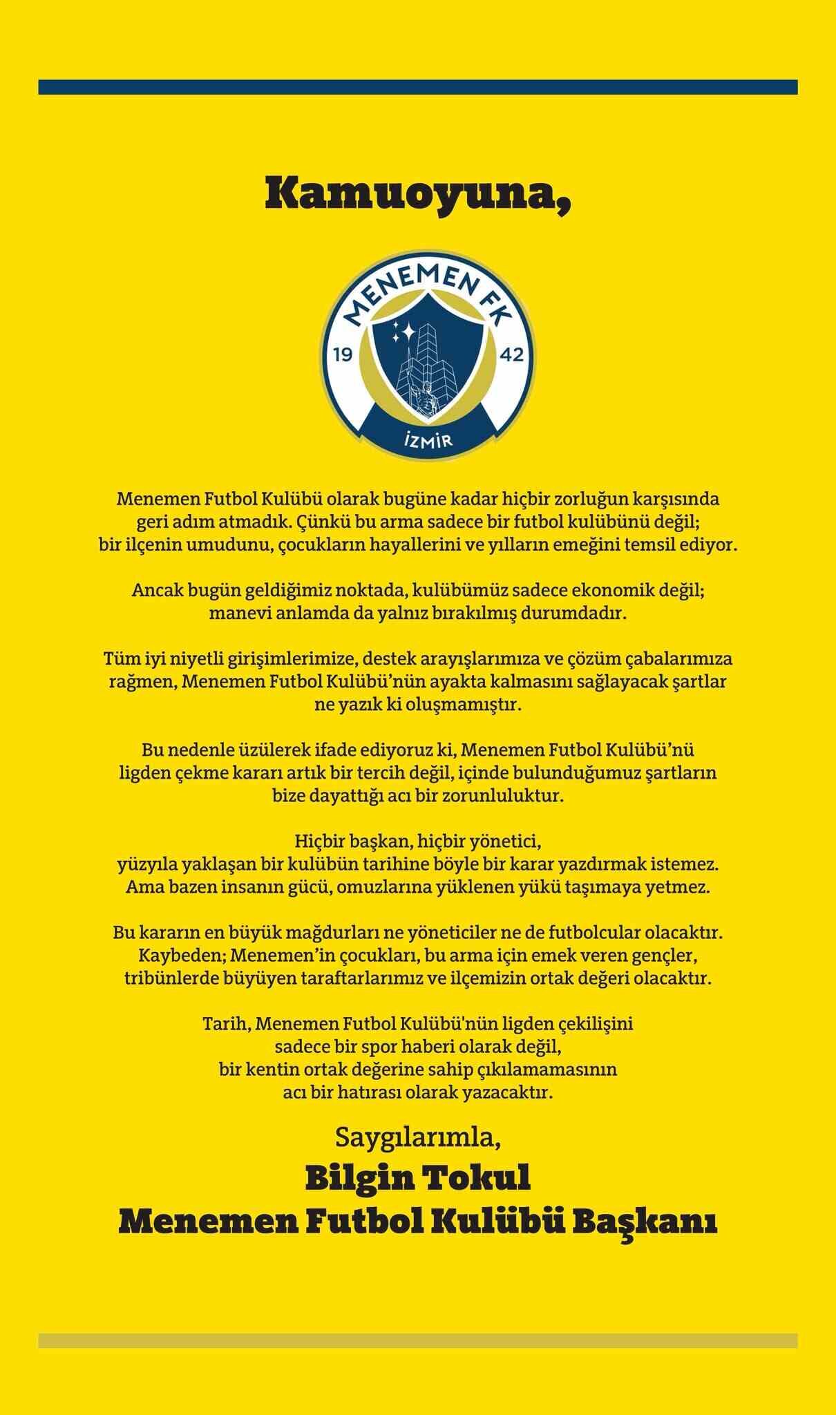 Menemen FK açıklama