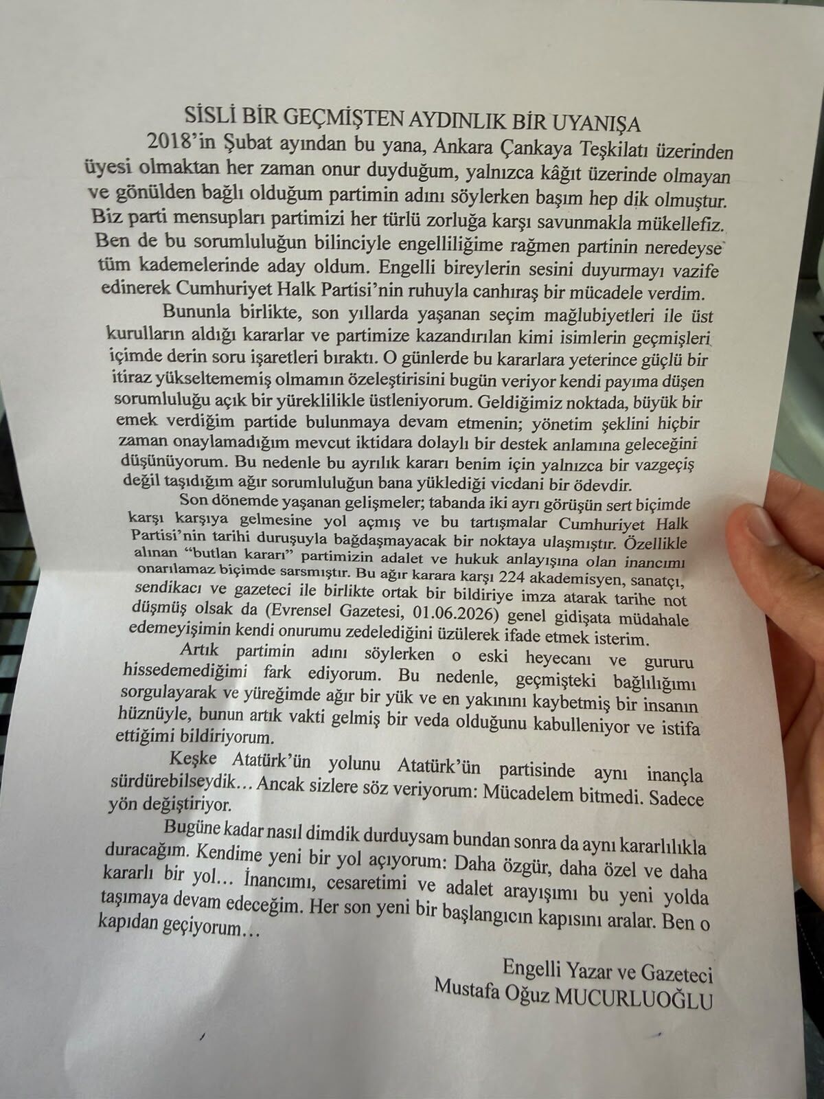 “Mücadelem bitmedi, sadece yön değiştiriyor”