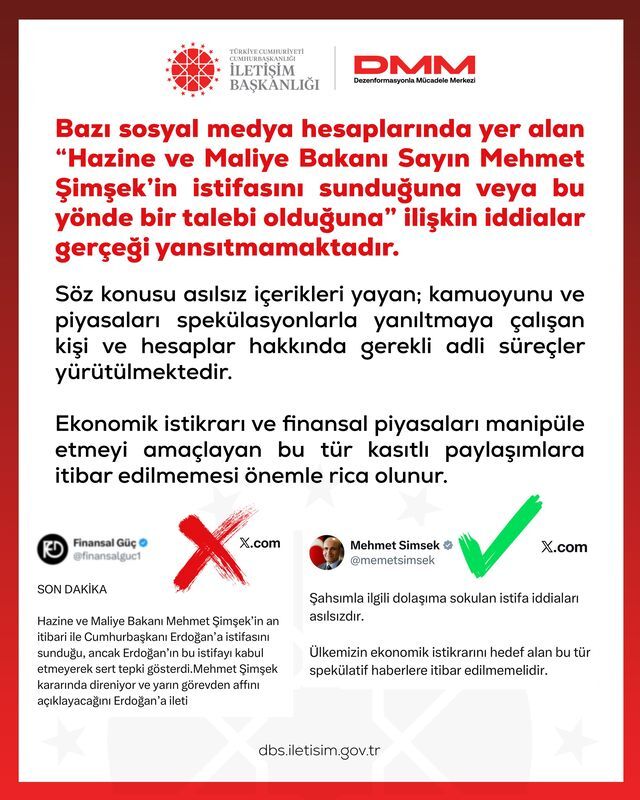 Mehmet Şimşek’ten Istifa Açıklaması “İddialar Asılsızdır”