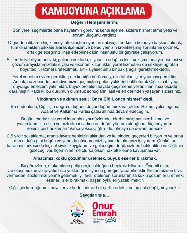 Ve beklenen oldu… Onur Emrah Yıldız AK Parti’ye geçti! Çiğli’ye hizmet yağacAK!-1