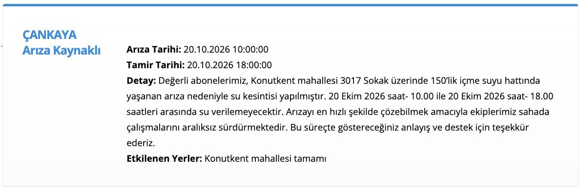 Aski Su Kesintiler