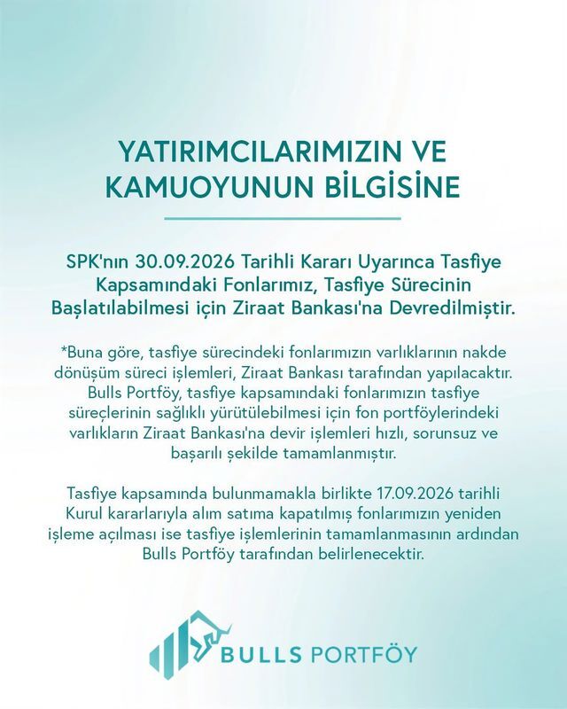 Bulls Portföy Fonları Ziraat Bankası’na Devredildi (2)