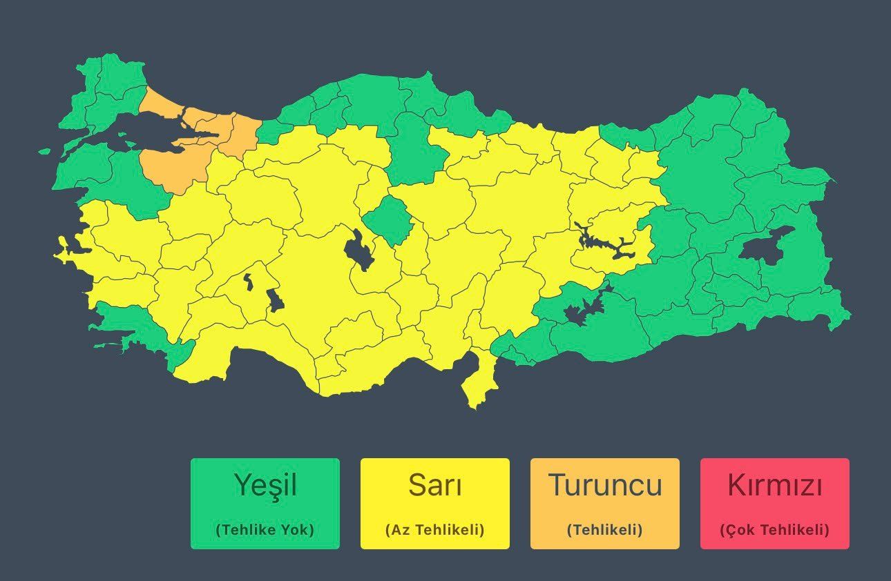 İçişleri Bakanlığı’ndan Sağanak Ve Fırtına Uyarısı! Çok Sayıda Il Için Alarm (1)