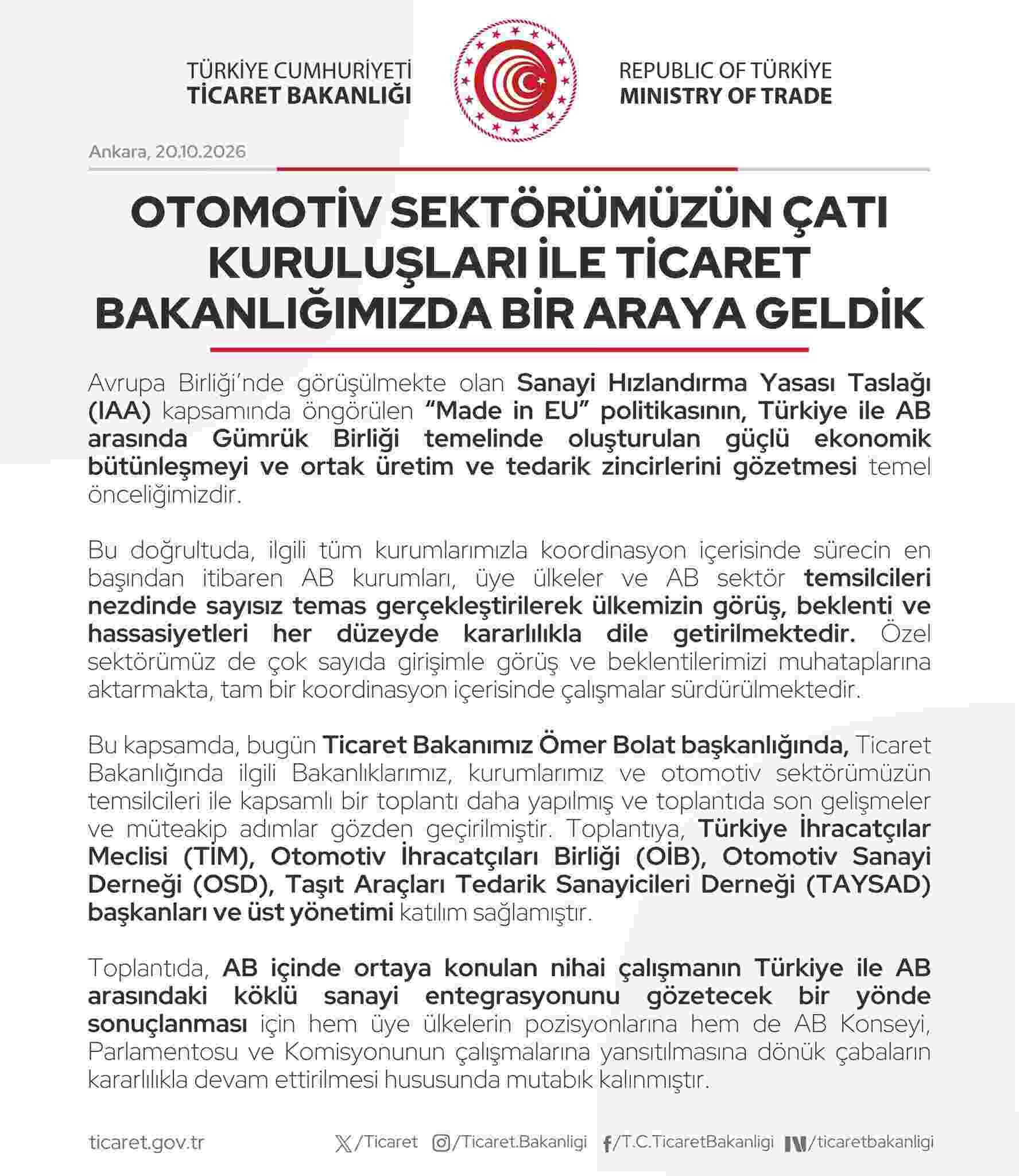 Bakanlık açıklama