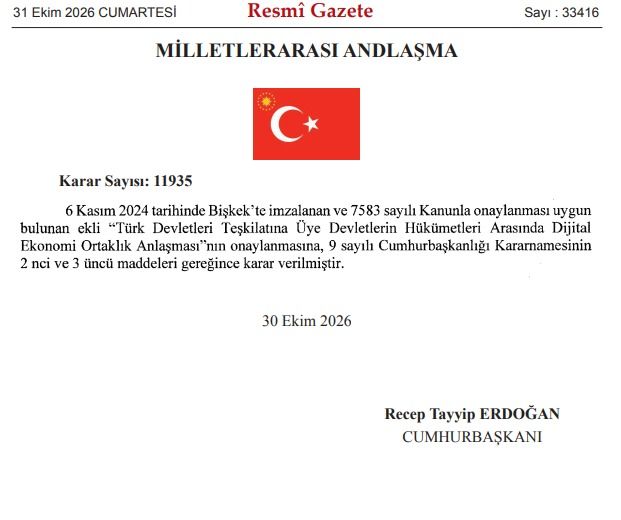 Türk Devletleri Arasında Dijital Ticaret Dönemi! Cumhurbaşkanı Erdoğan Imzaladı, Resmi Gazete'de Yayımlandı (2)